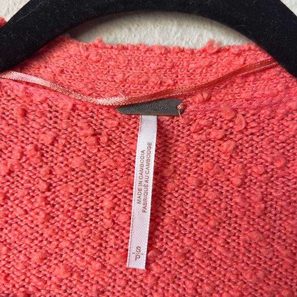Free People Found My Friend Cardigan in Coral Orange Size S - Picture 4 of 7
